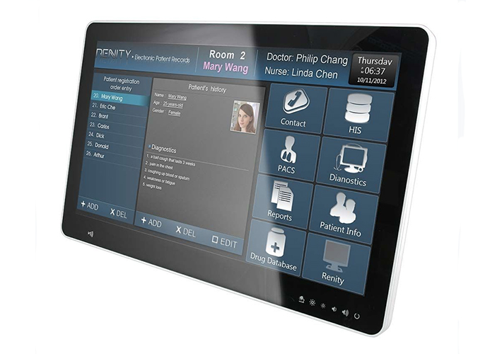 Foto Panel PC con pantalla multitoque de 21.5” para entornos sanitarios.